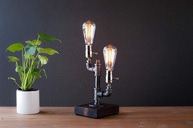 Dimming Industrial Steampunk Table Pipe Lamp