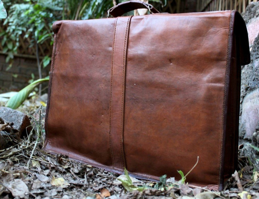 Cross Shoulder 100% Genuine Leather Briefcase Bag