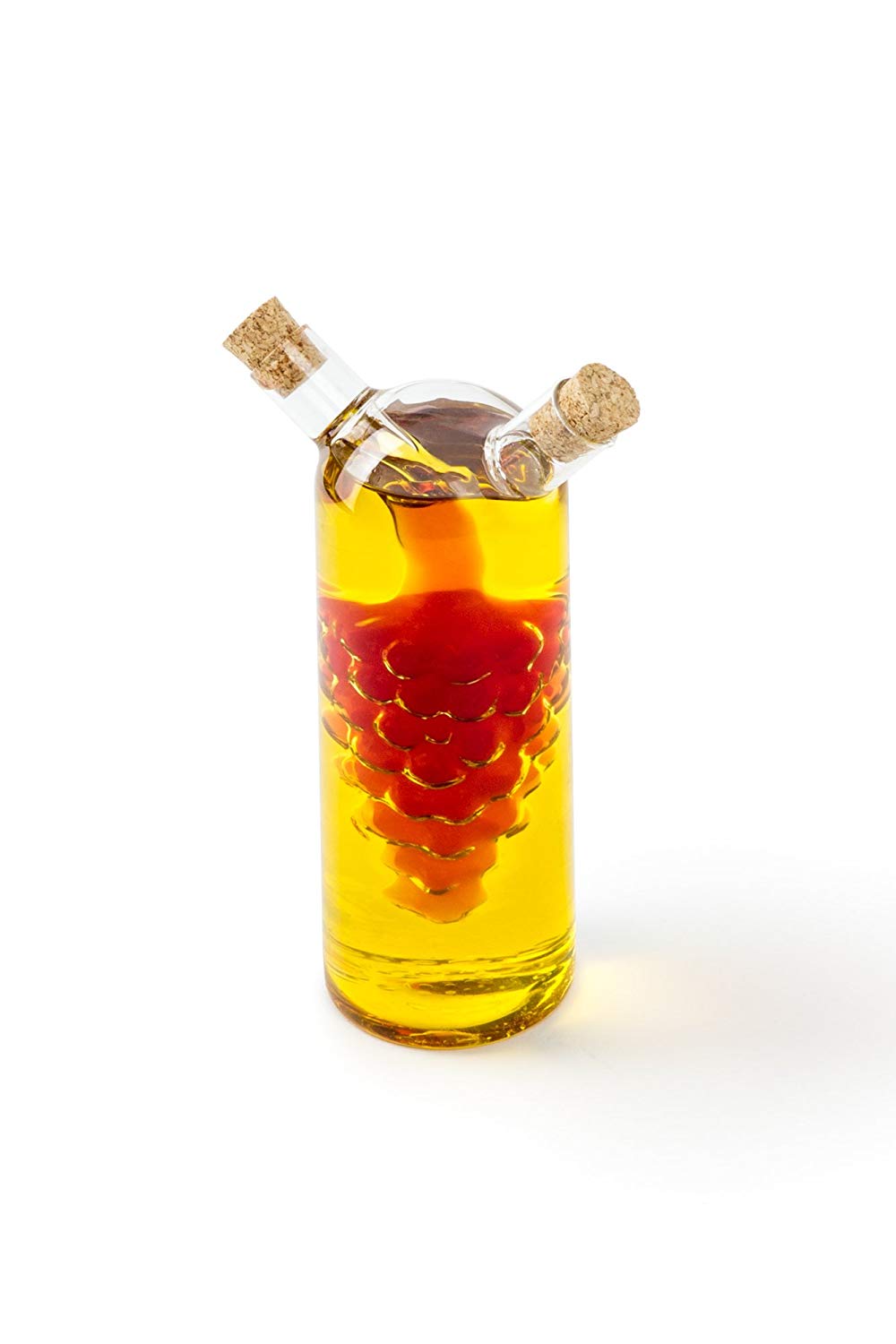 Fox Run Glass Oil and Vinegar Bottle Grape Motif