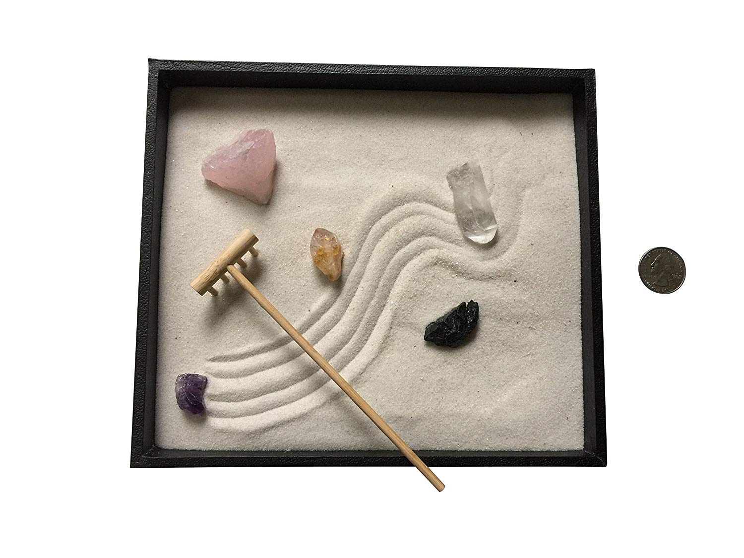 thumbnail image 2 of Mini Zen Garden Rake Set Feng Shui Sand Accessories Bamboo Desktop Kit 2 of 12