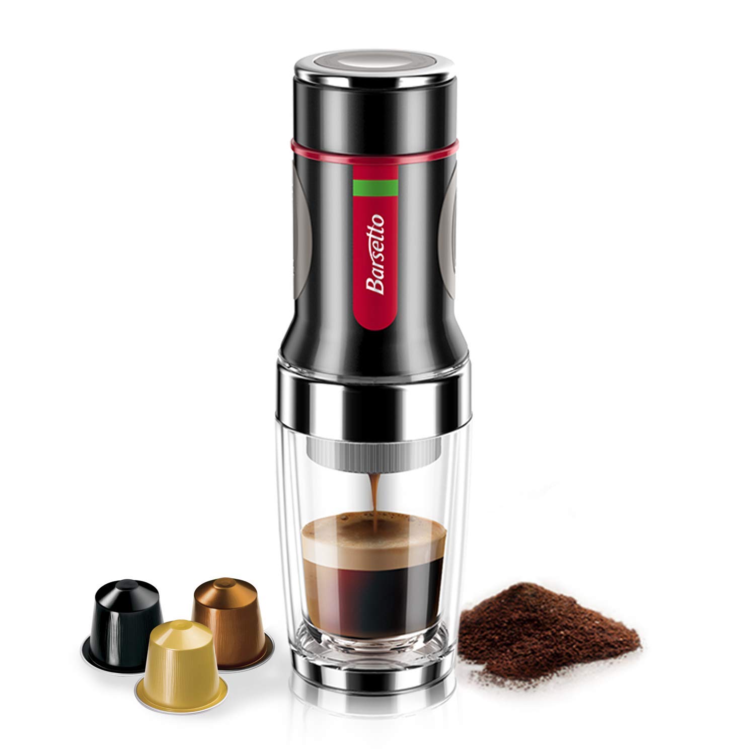 Barsetto Coffee Maker Espresso 15 Bar Hand Press Capsule and Ground