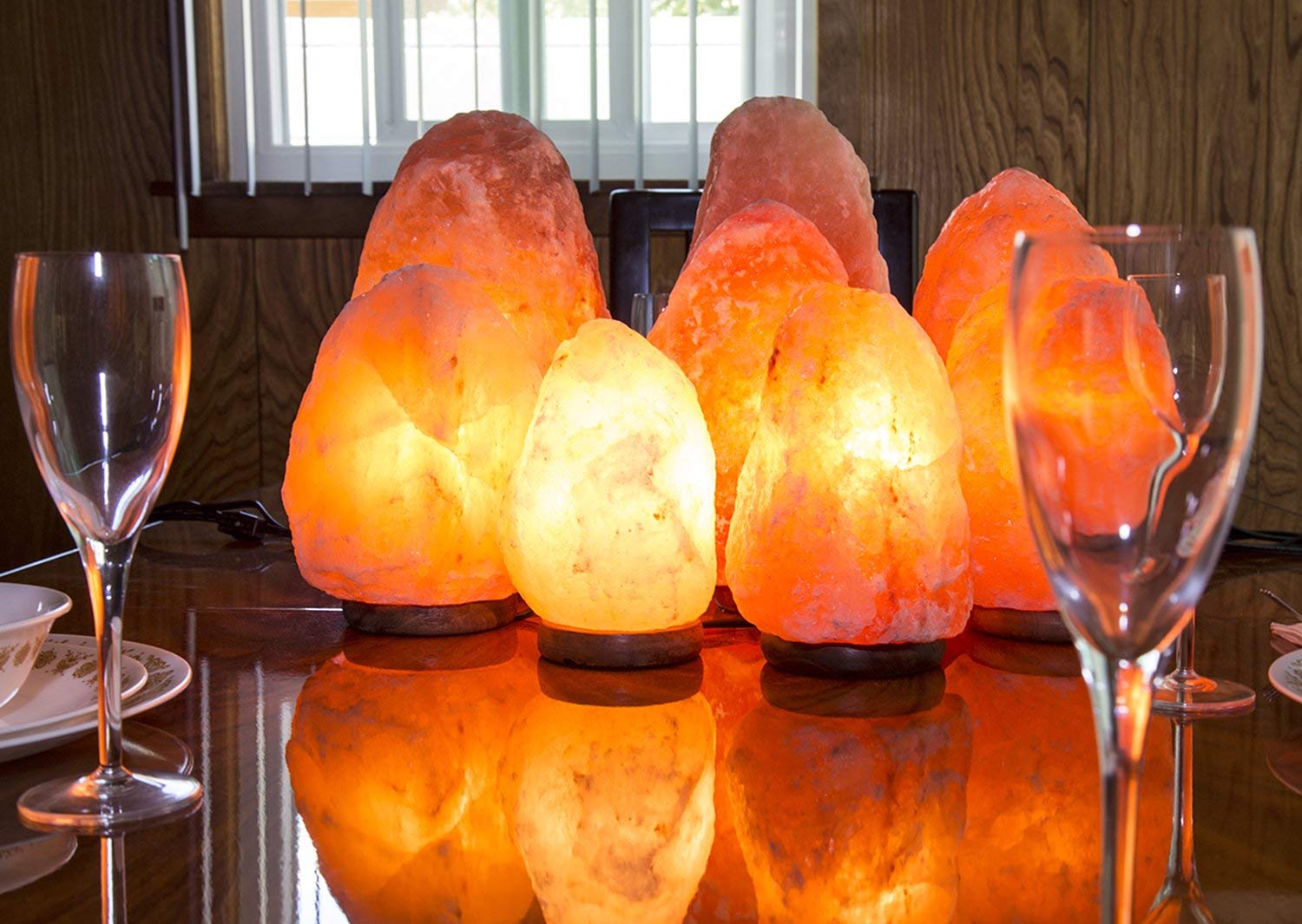 Himalayan Natural Salt Lamp Wooden Base