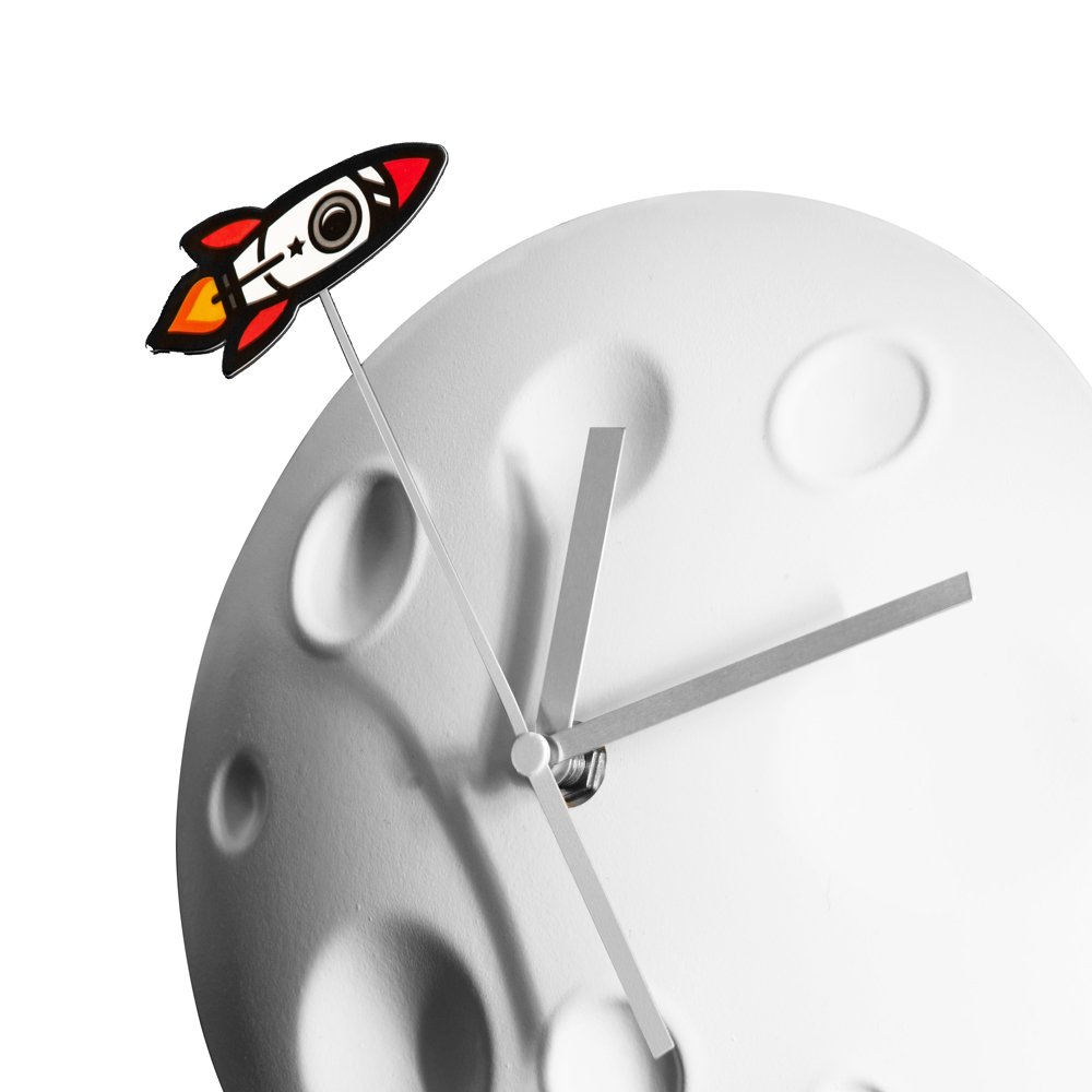 Suck UK Rocket Moon Wall Clock