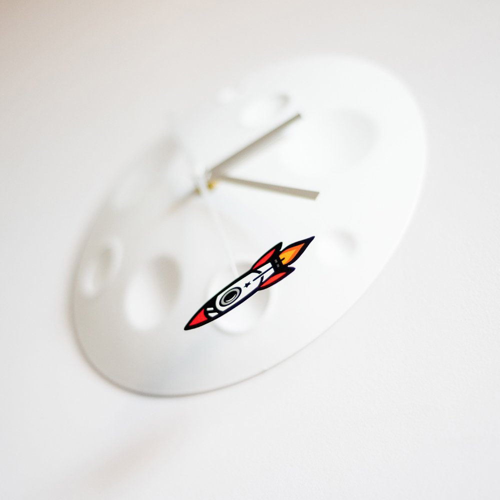 Suck UK Rocket Moon Wall Clock