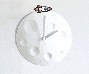 Suck UK Rocket Moon Wall Clock