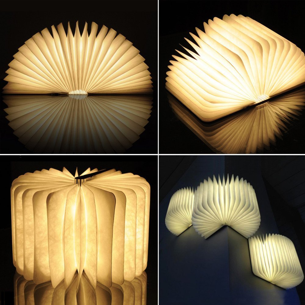 Wood Grain Folding Book Lamp
