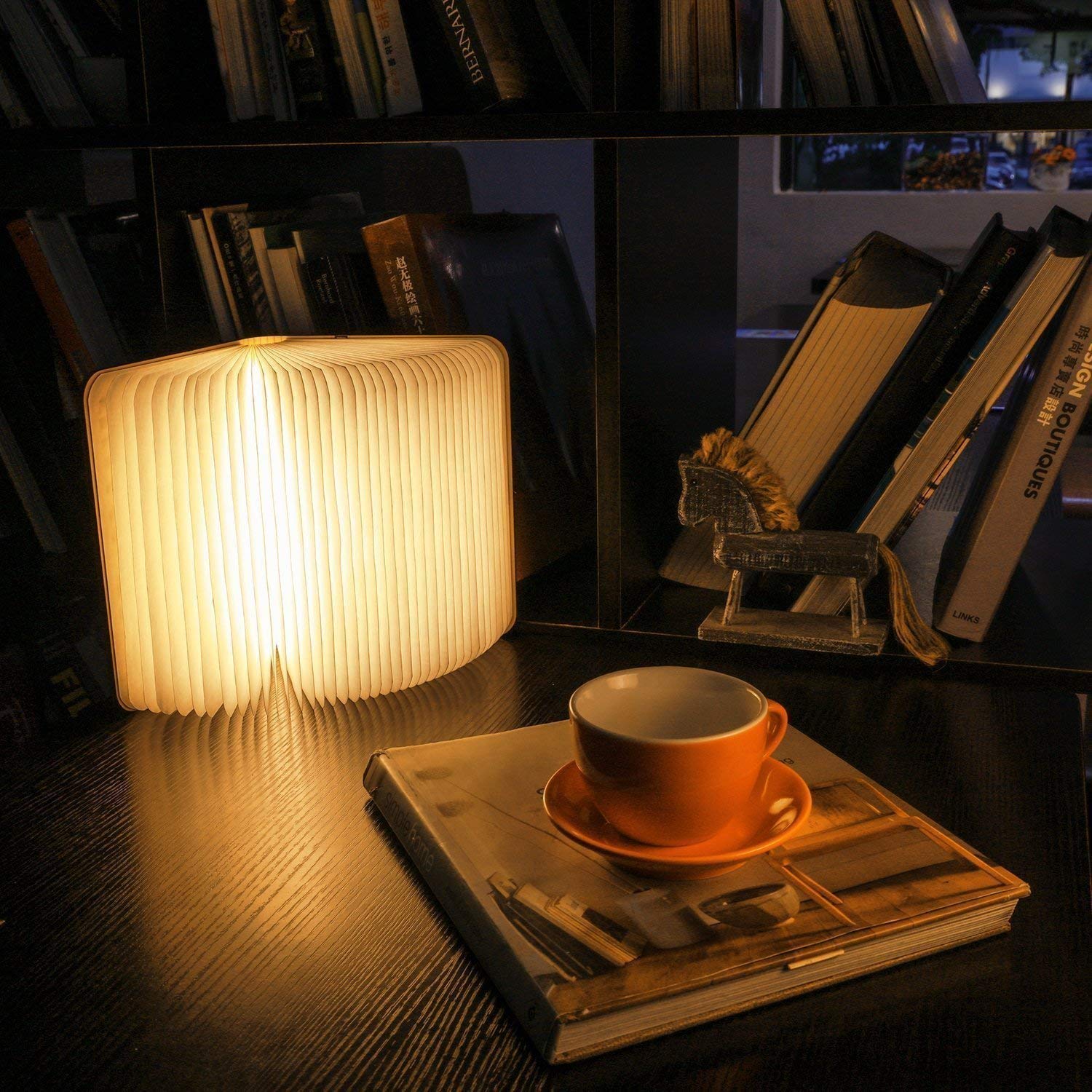 Wood Grain Folding Book Lamp