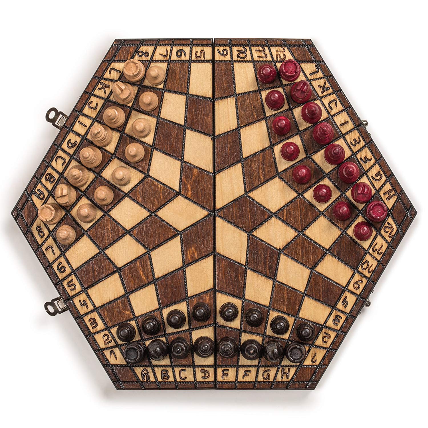 Wooden Chessboard 3 players