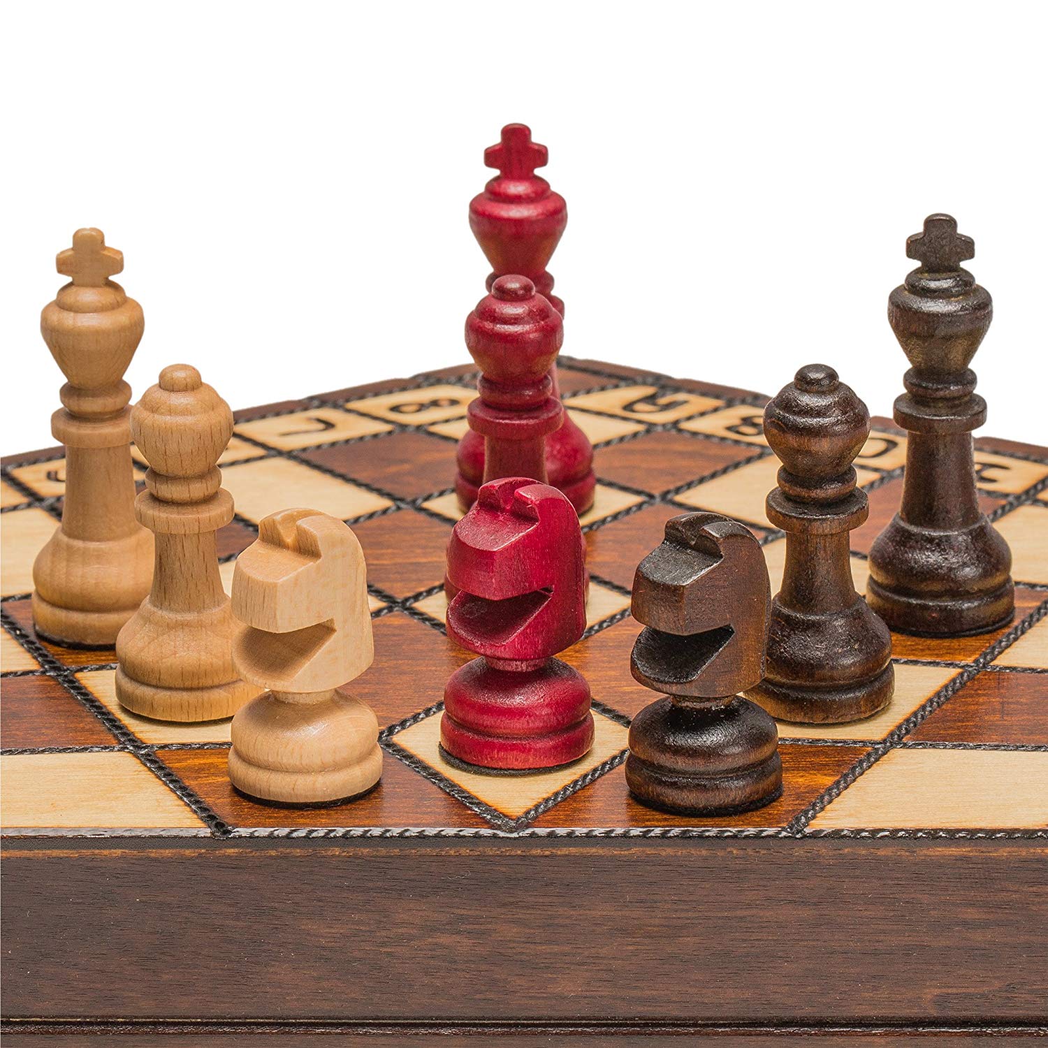 Wooden Chessboard 3 players